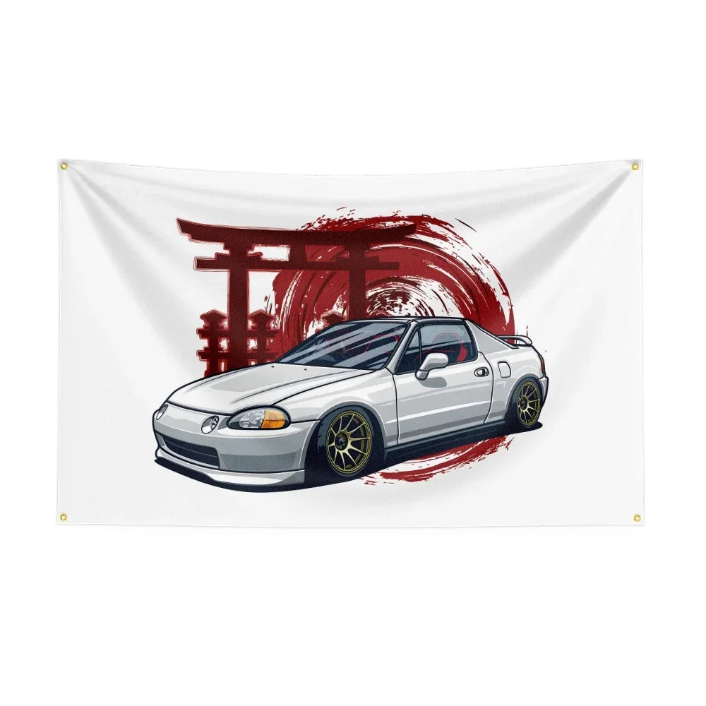 Honda Del Sol VTEC JDM Car Banner Flag