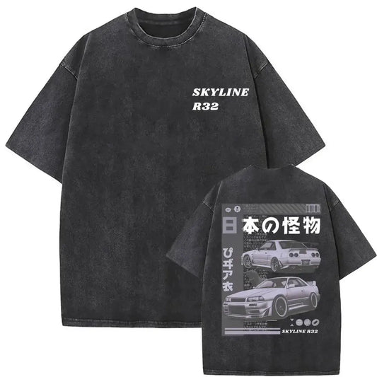 Original's JDM T-Shirt (Night Chasing R32 Skyline)