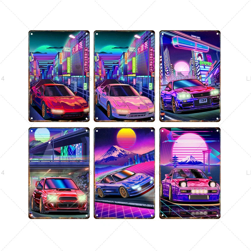 JDM Metal Car Poster – Select from Multiple Variations