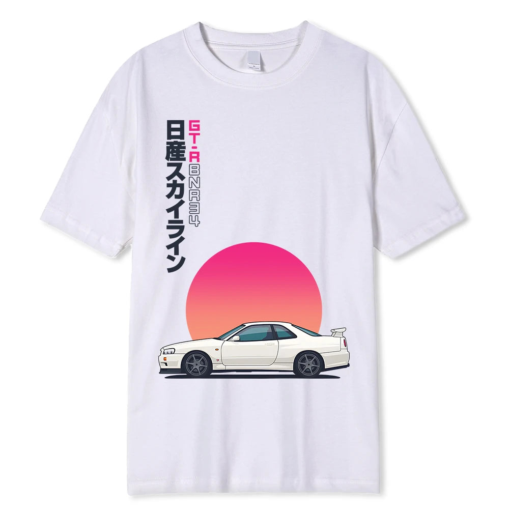 GTR R34 Skyline JDM Aesthetic Sun Drift Street Racing T Shirt