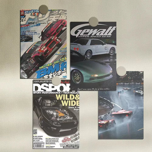 10Pcs JDM Car Racing Posters